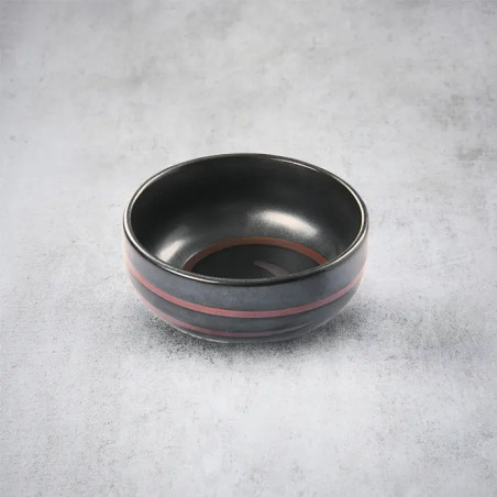 Matte black cup with turmoil or tsukemono