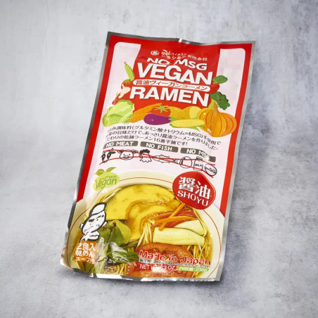 Ramen Vegan and his broth with soy sauce