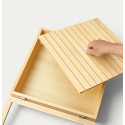 Caja de madera de sushi nugo hinoki con bisagras, tamaño s