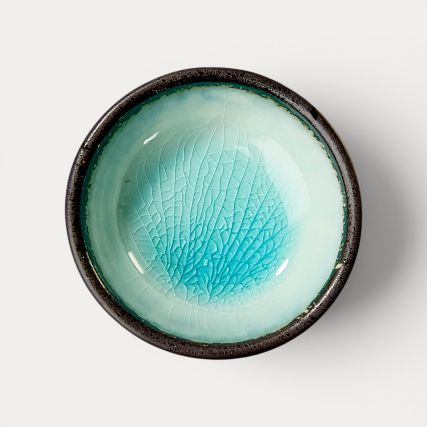 Ceramic cup and enamelled glass 