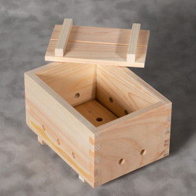 Presseur en bois amovible pour enlever leau et la cuisine Boîte à moules à tofu en bois avec 3 chiffons résistants fabriqués à la main Oshizushi et Musubi 
