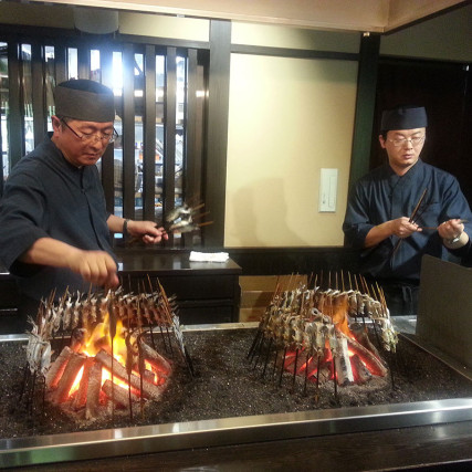 Robatayaki table barbecue Japanese barbecue