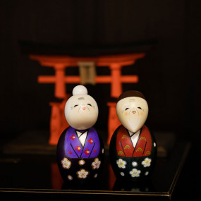Kokeshi doll Tomo shiraga (Couple âgé) Kokeshi doll