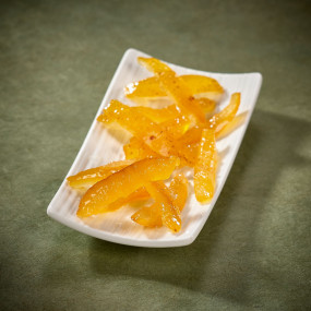 Candied yuzu orangettes in sirup