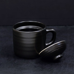 Mug pour cuisson du riz au micro-onde, couleur noire