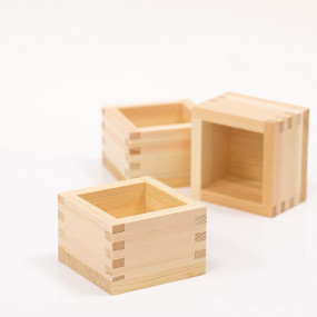 Récipient à saké Masu 1go en bois de Hinoki