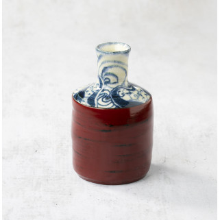 Rare handmade Tokkuri sake flask, for cold or hot sake