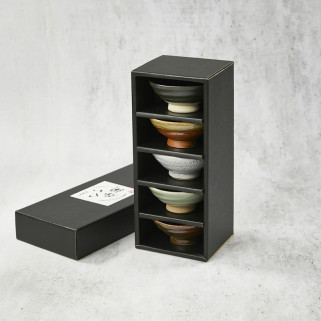 Sortiment på 5 kopper i Sak, Sakazuki Flat