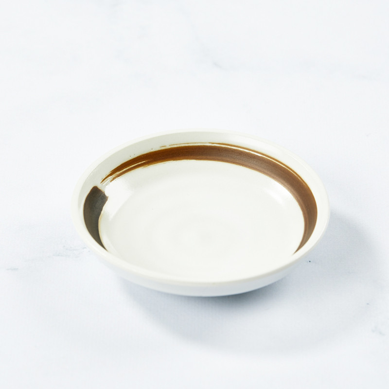 Soy sauce dish, Brown Rush Rokubei design Soy sauce dish, Brown Rush Rokubei design