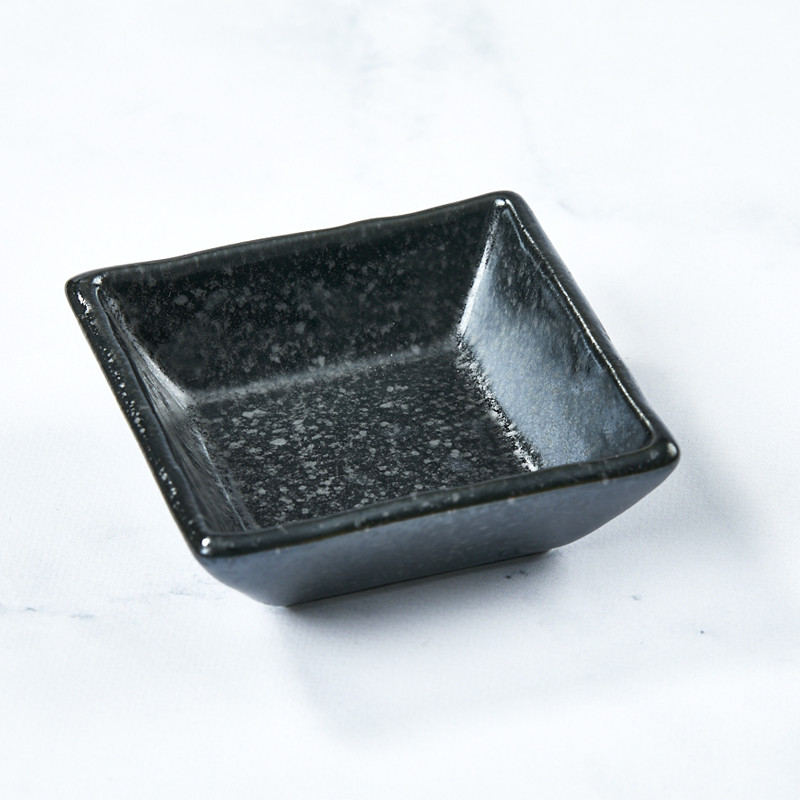 Yuzu tenmoku square koduke soy sauce dish, seasonings, appetizer Yuzu tenmoku square koduke soy sauce dish, seasonings, appetizer