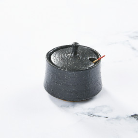 Pot à shichimi, karashi, épices, design black crystal