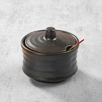 SHICHIMI POT, KARASHI, condimente, design cilindric de yakishime