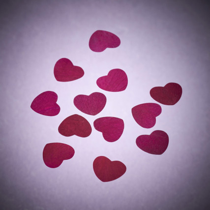 Okvětní lístky červených růží sušených "Srdce" Květiny a listy