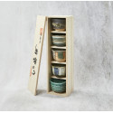 Juego de 5 tazas de sake de colores