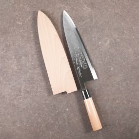 Kasumitogi Deba 300 mm knife, "Maiko and cherry blossom" design by Michiko KUBOTA Kasumi Togi series (traditionnal sharpening...