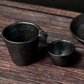 Service à saké Shizuru, noir et argent Vaisselle japonaise
