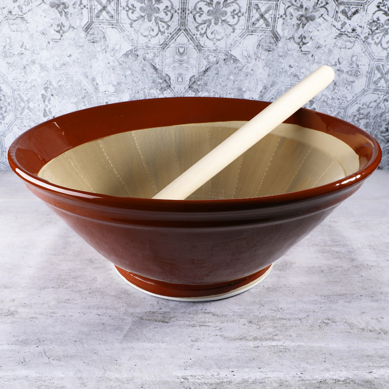 Suribachi ceramic mortar ø 57.5 cm with surikogi pestle 60 cm
