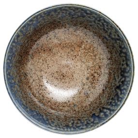 Brown and blue ramen bowl