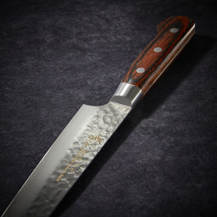 Faca de fatiantes, lâmina damada 33 camadas marteladas 240 mm