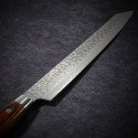 Sashimi Kengata Yanagiba knife, Damascus 33 layers hammered blade 270 mm
