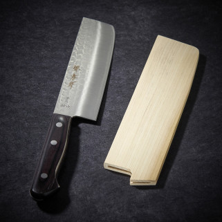 Nakiri knife for vegetables, 165 mm hammered blade