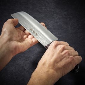 Nakiri knife for vegetables, 165 mm hammered blade