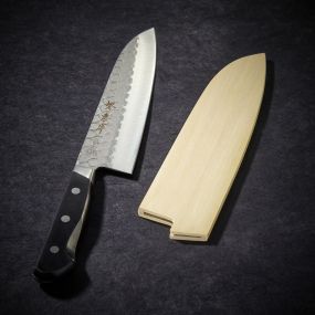 Grand Santoku knife, 180 mm hammered blade