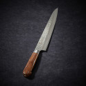 Slicer knife Damascus 33 layers hammered blade 240 mm