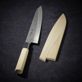 Couteau Chef lame Damassée 45 couches martelée 240 mm