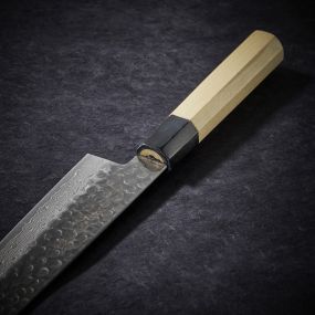 Chef knife Damascus 45 layers hammered blade 240 mm