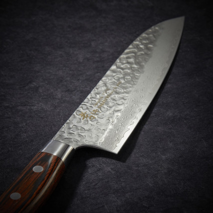 Santoku Knife, damask blad 33 lager hamrade 180 mm