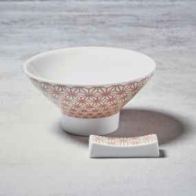 Duo bol à riz et porte-baguettes en porcelaine Nikko