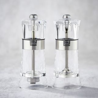 DUOS DE PIMIENTE MOULINS / SEL 14CM TRANSPARENTE