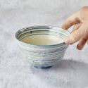 Domburi bowl, blue dot design Domburi bowl, blue dot design