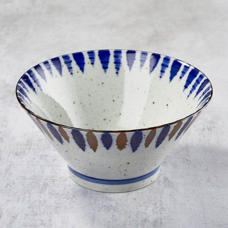 Tazón en Rāmen, Minoyaki Porcelana, Patrón Fucitokusa Tazón en Rāmen, Minoyaki Porcelana, Patrón Fucitokusa