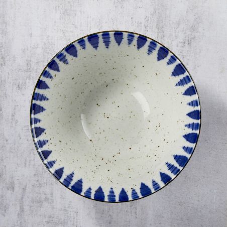 Tazón en Rāmen, Minoyaki Porcelana, Patrón Fucitokusa