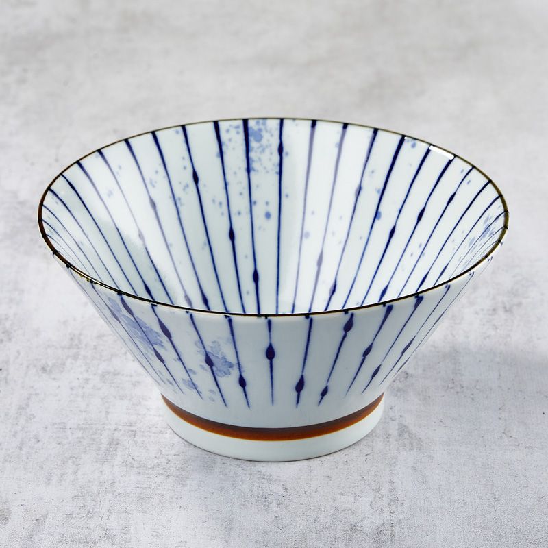 Bol à rāmen, porcelaine Minoyaki, motif FUKIZUMITOKUSA Bol à rāmen, porcelaine Minoyaki, motif FUKIZUMITOKUSA