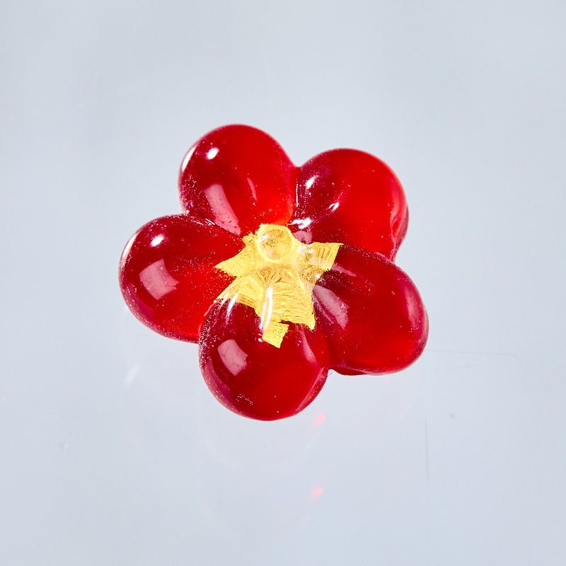 Porte-bonheur ENGIMONO fleur de prunier rouge Porte-bonheur ENGIMONO fleur de prunier rouge