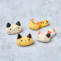 Sleeping white cat chopstick rest Sleeping white cat chopstick rest