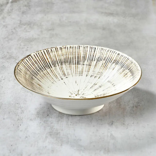 Teller in Somesen, Udon ... Weiß zerquetscht, Ø 21,4 cm, Tiefe 5,2 cm