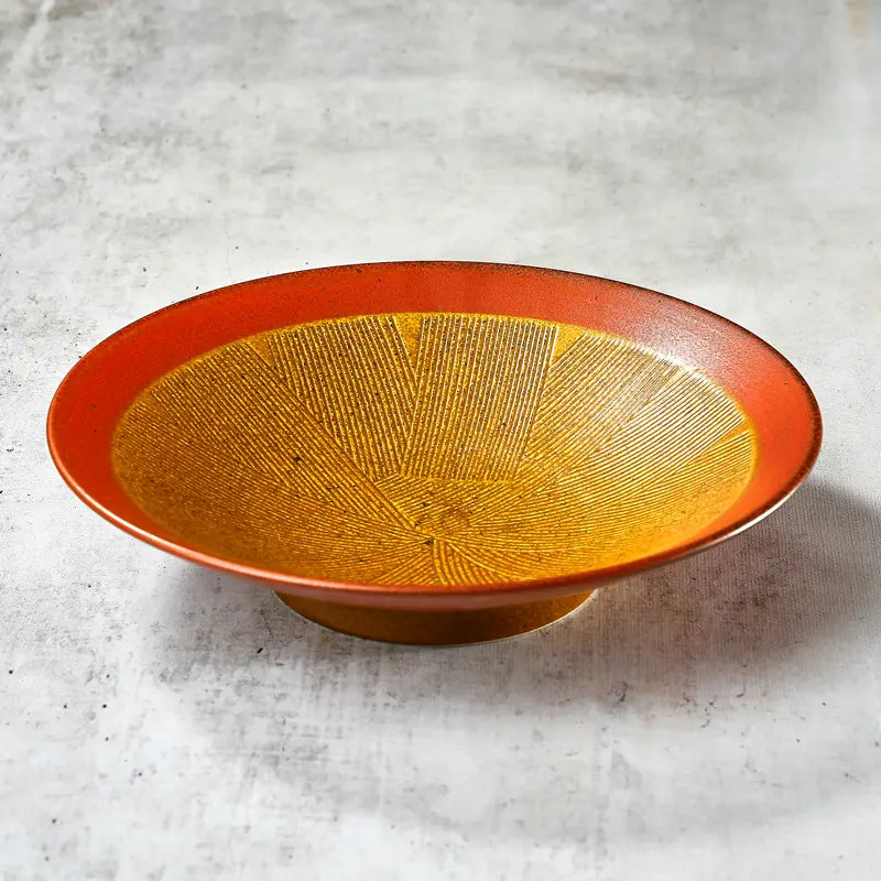 Kushime Membachi Kuro Shumaki plate Ø 27.0 cm, depth 6.2 cm Kushime Membachi Kuro Shumaki plate Ø 27.0 cm, depth 6.2 cm