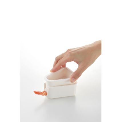 Schimmel in onigiri voor tempura garnalen