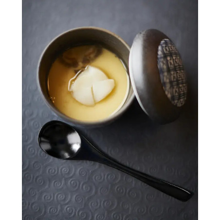 Cucchiaio in legno da canfora 13 cm nero per chawanmushi