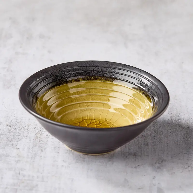Mini ceramic bowl and enamelled glass 