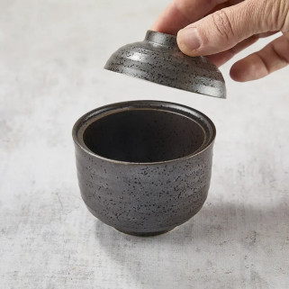 Bol à chawan-mushi, motif glaçure noire,145 ml