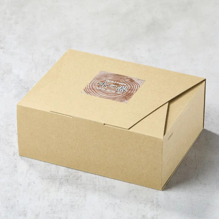 Bento de madera de cedro lacado con motivo Hokusai, 700 ml, 180*135*68 mm