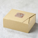 Lacquered cedar wood bento box with koi design, 700 ml, 180*135*68 mm