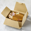 Lacquered cedar wood bento box with koi design, 700 ml, 180*135*68 mm