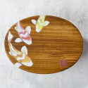 Bento de madera de cedro lacado con motivo Koï, 700 ml, 180*135*68 mm