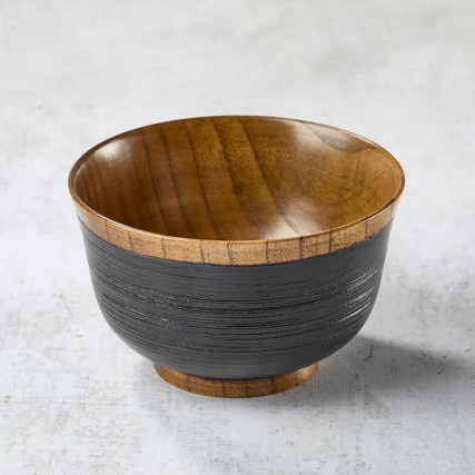 Lakovaný jujube dřevěné hakeme mísa, vermilonová barva, Ø 128 x 80 mm